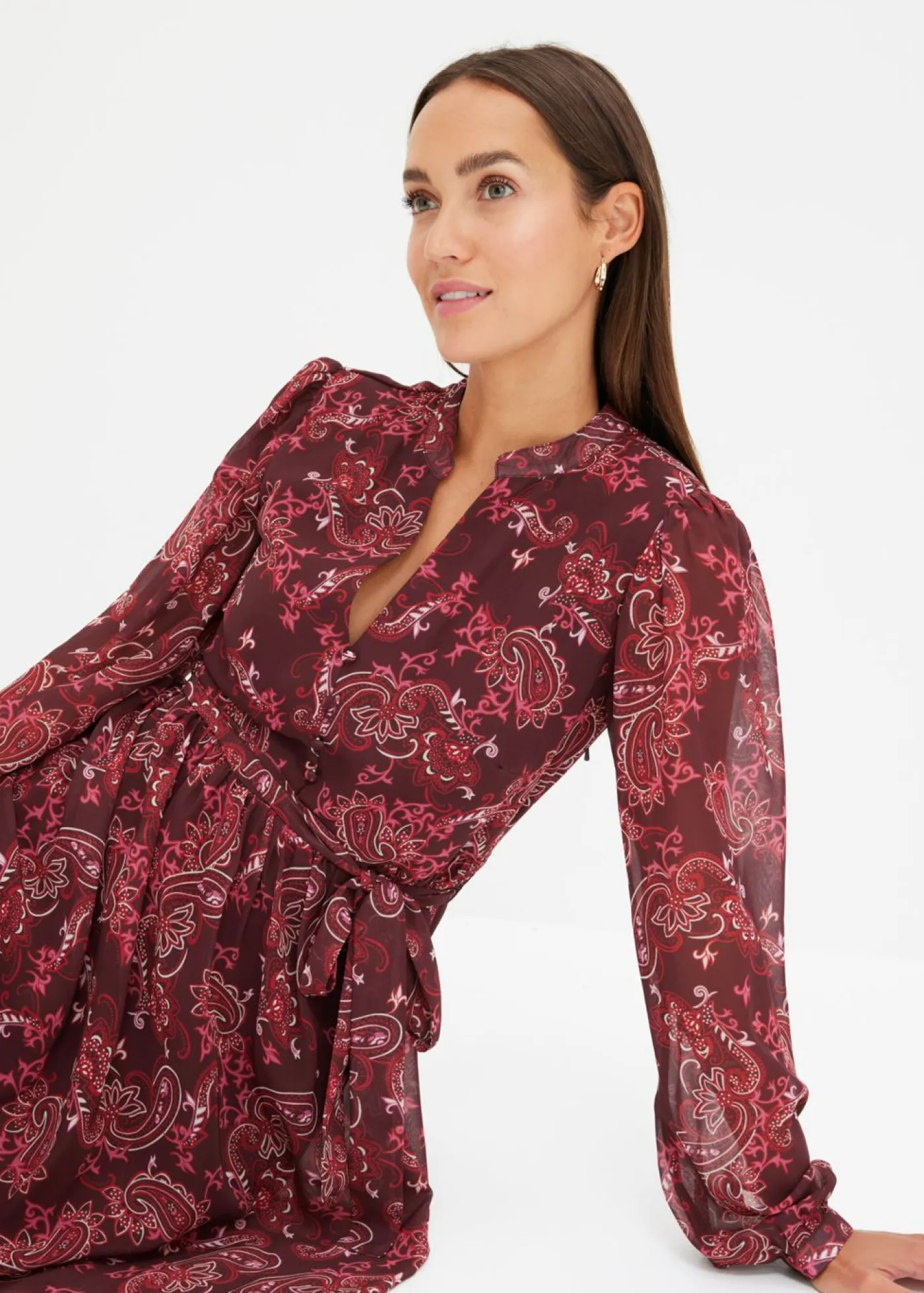 Vestido de gasa estampado Mujer Vestidos