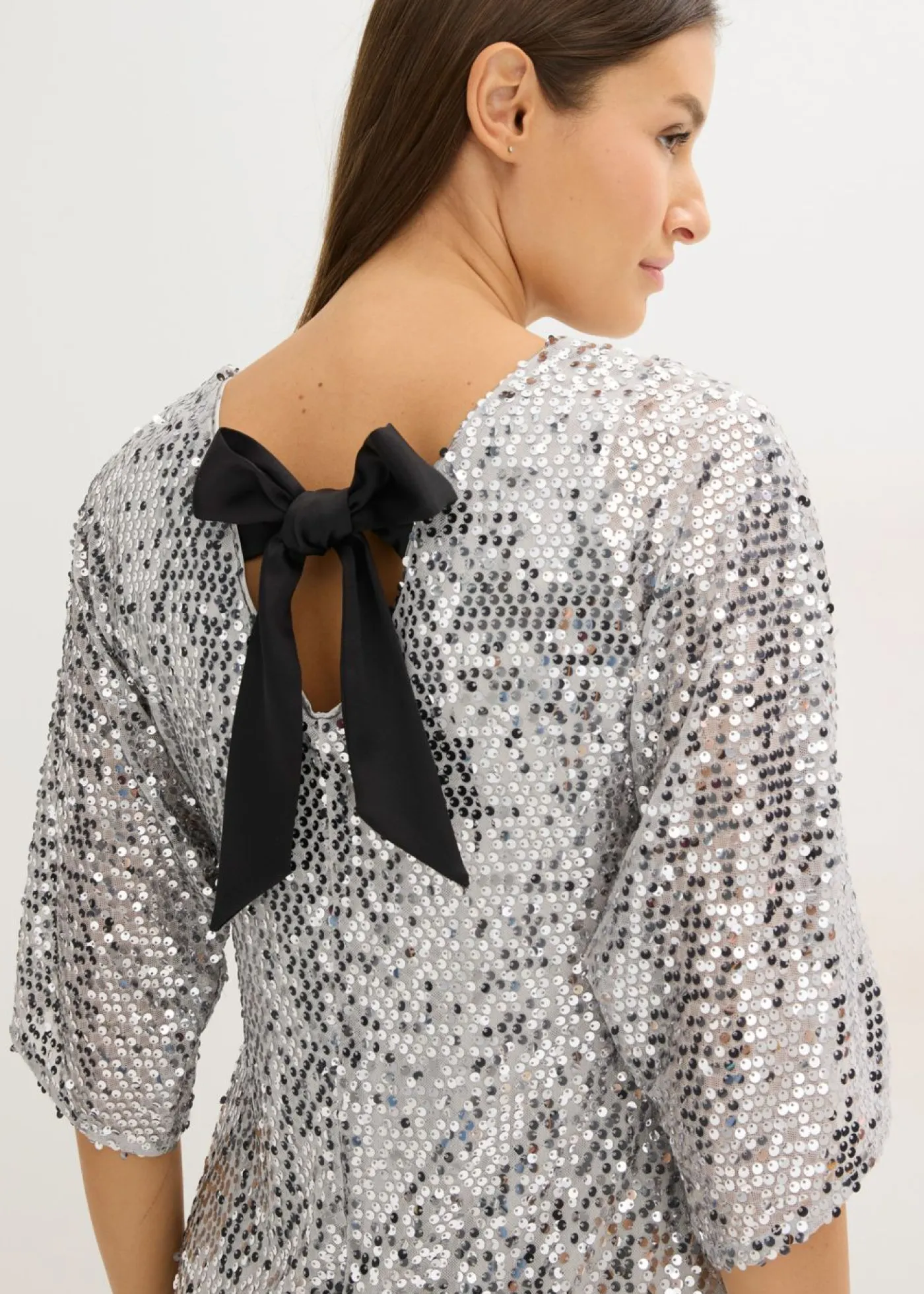 Clearance Vestido de lentejuelas con detalle de lazo Mujer Vestidos