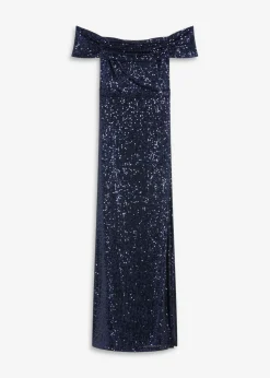 Outlet Vestido de lentejuelas con escote bañera Mujer Vestidos|Ropa Elegante