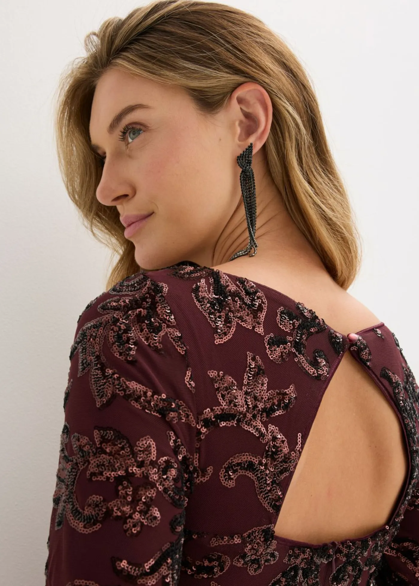 Online Vestido de lentejuelas con escote en la espalda Mujer Vestidos|Ropa Elegante