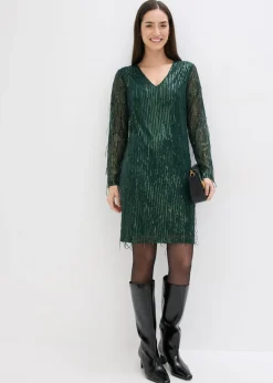 Vestido de lentejuelas con flecos Mujer Vestidos