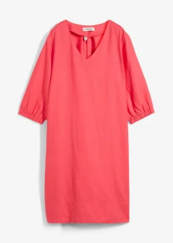 Vestido de lino puro con mangas 3/4 Mujer Premium|Vestidos