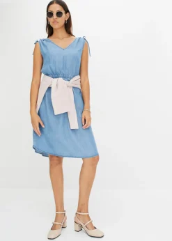 Sale Vestido de lyocell liso Mujer Vestidos
