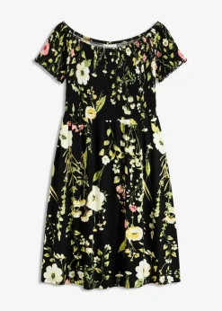 Vestido de mezcla de viscosa suave con escote bañera Mujer Vestidos