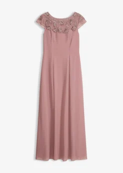 Online Vestido de noche con aplicación de encaje Mujer Vestidos|Novedades