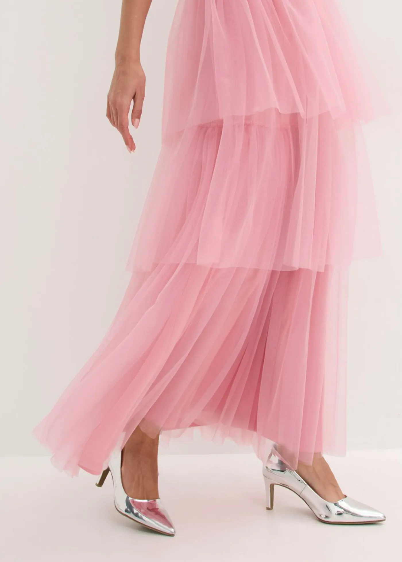 Hot Vestido de noche con encaje y falda de tul fino Mujer Vestidos|Ropa Elegante