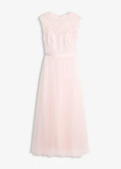 Best Vestido de noche con encaje y falda de tul fino Mujer Vestidos|Ropa Elegante