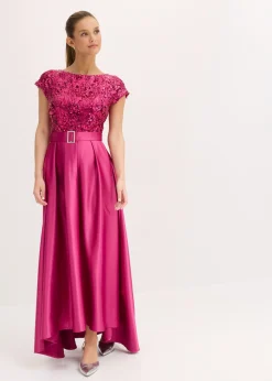 Best Vestido de noche de satén brillante con lentejuelas Mujer Ropa Elegante|Tallas Pequeñas