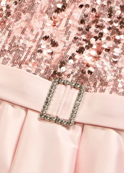 Outlet Vestido de noche de satén brillante con lentejuelas Mujer Vestidos|Tallas Pequeñas