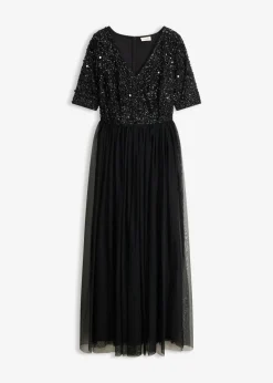 Sale Vestido de noche de tul delicado con bordado de lentejuelas Mujer Vestidos|Tallas Pequeñas