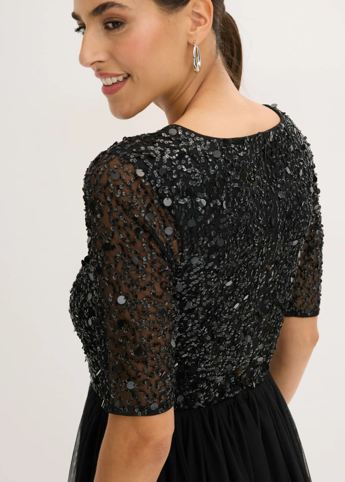 Sale Vestido de noche de tul delicado con bordado de lentejuelas Mujer Vestidos|Tallas Pequeñas