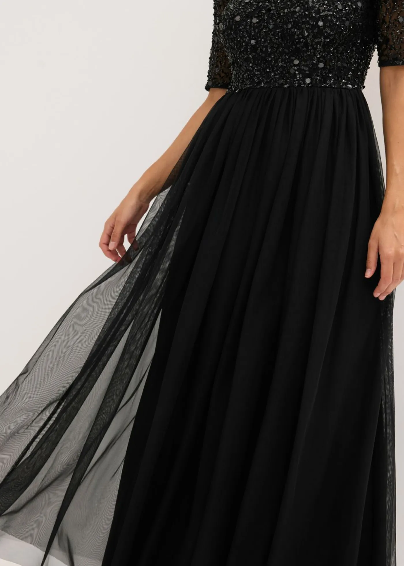 Sale Vestido de noche de tul delicado con bordado de lentejuelas Mujer Vestidos|Tallas Pequeñas
