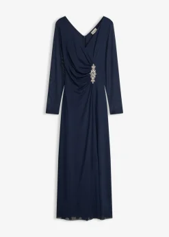 Hot Vestido de noche de tul delicado con aplicación de piedras Mujer Vestidos|Novedades