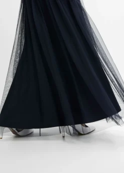 Outlet Vestido de noche de tul delicado con bordado de lentejuelas Mujer Vestidos|Tallas Pequeñas