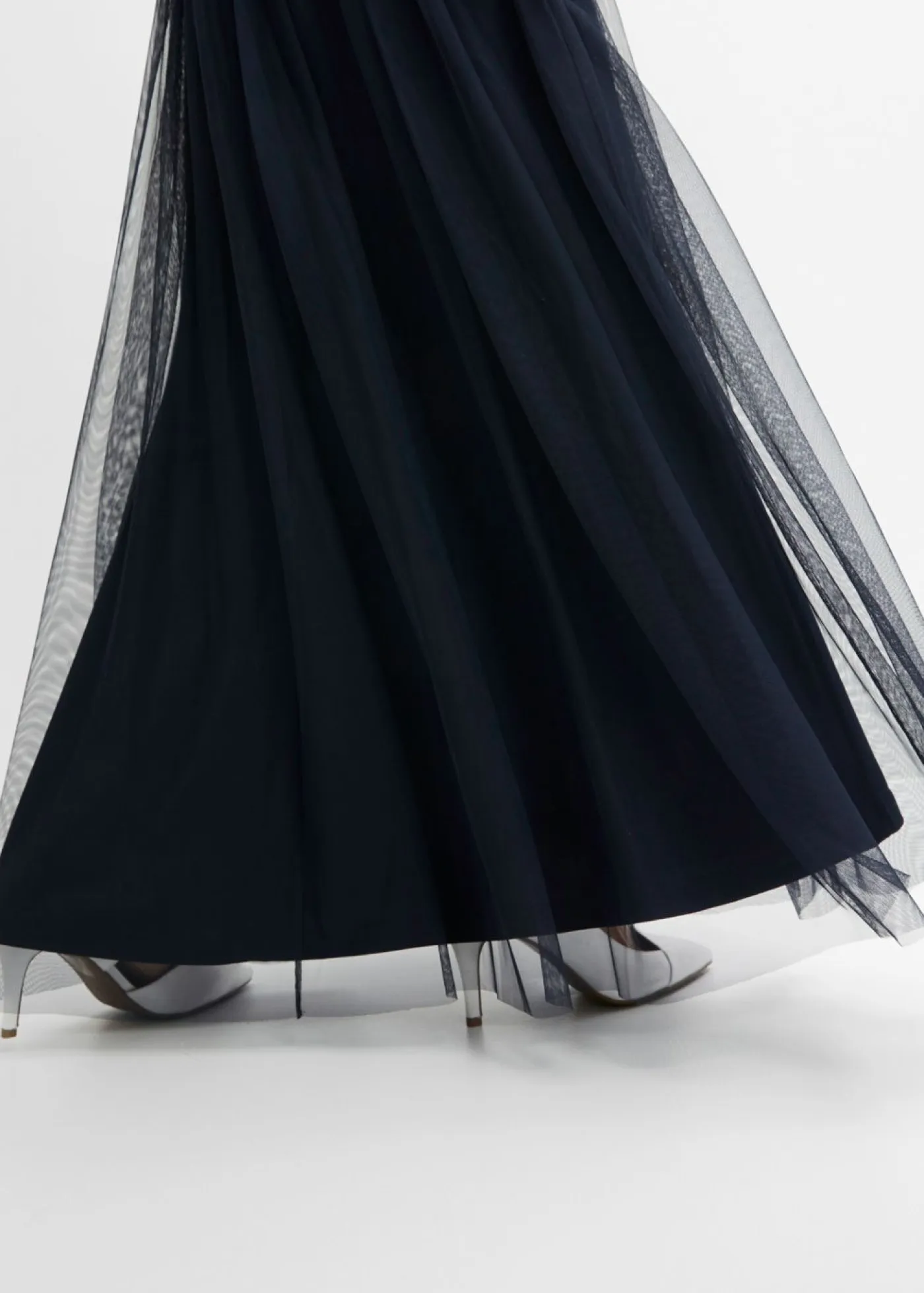Outlet Vestido de noche de tul delicado con bordado de lentejuelas Mujer Vestidos|Tallas Pequeñas