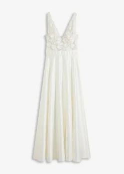 Discount Vestido de novia de satén brillante con aplicaciones de flores Mujer Vestidos