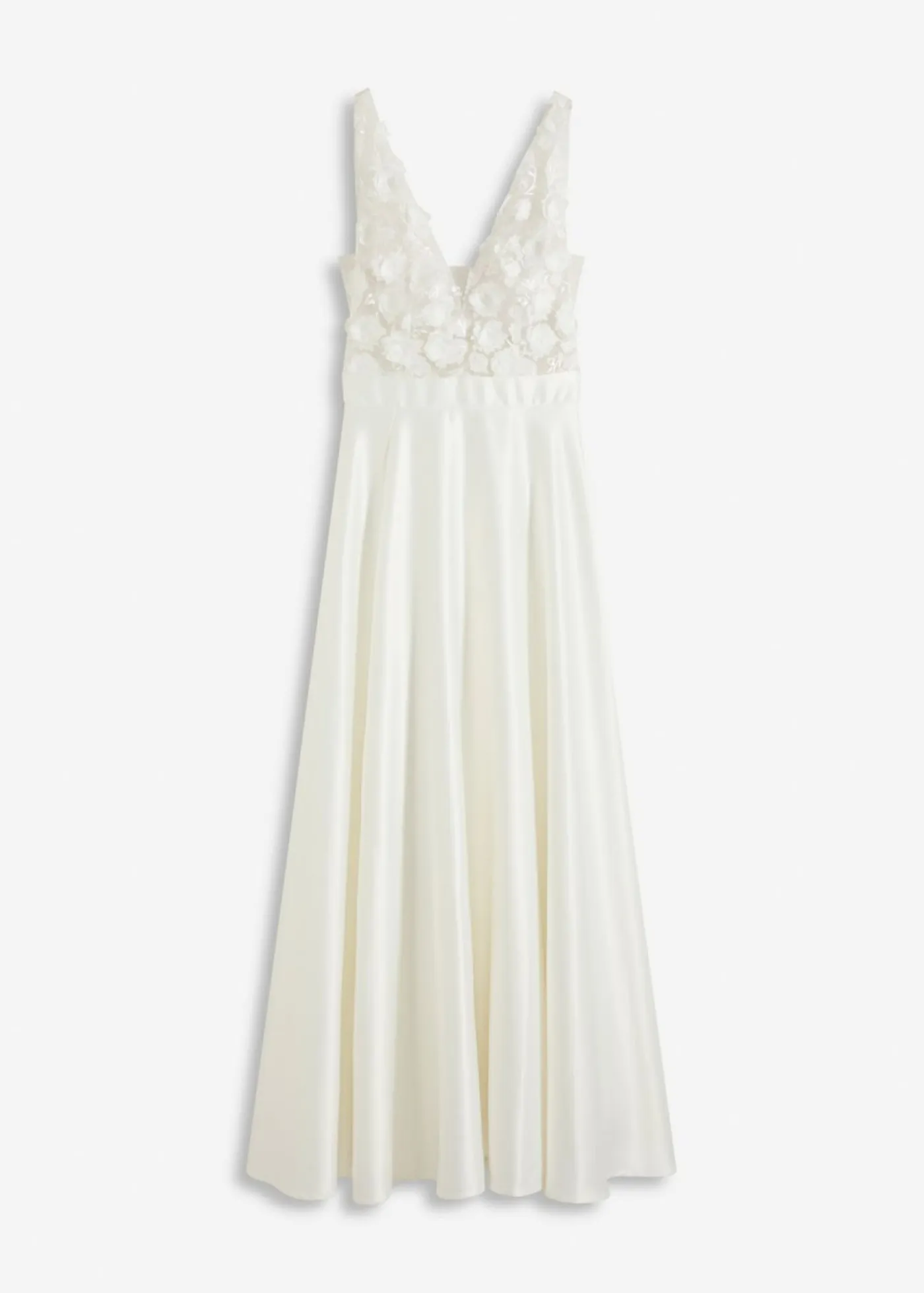 Discount Vestido de novia de satén brillante con aplicaciones de flores Mujer Vestidos