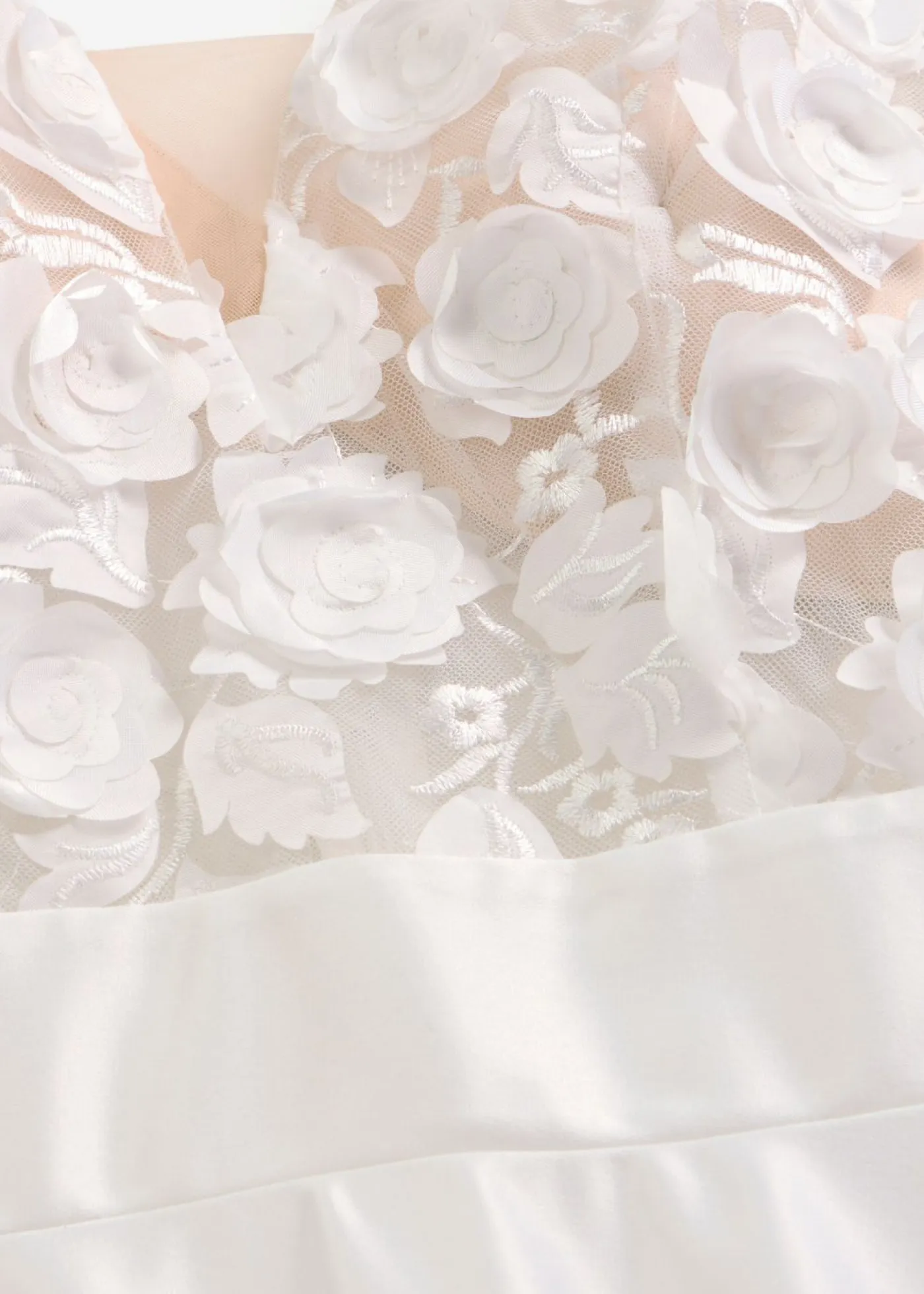 Discount Vestido de novia de satén brillante con aplicaciones de flores Mujer Vestidos