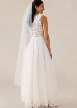 Clearance Vestido de novia de tul y encaje Mujer Vestidos|Tallas Pequeñas