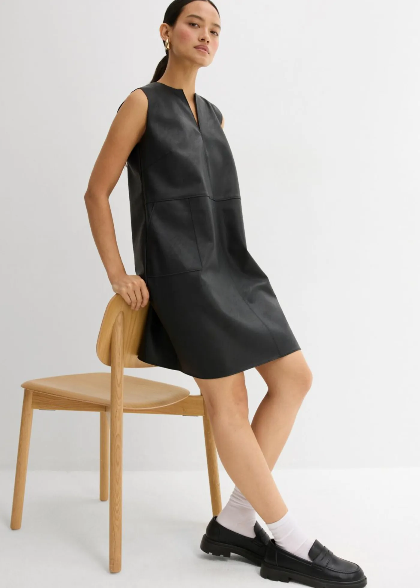 Online Vestido de piel sintética Mujer Esenciales|Vestidos