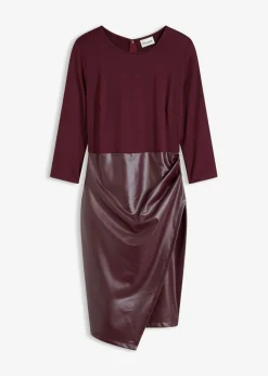 Discount Vestido de piel sintética con parte superior de punto Mujer Vestidos
