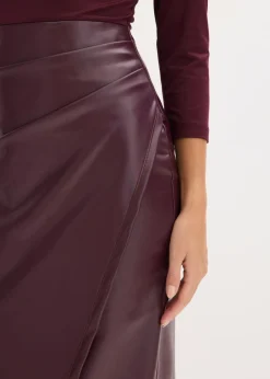 Discount Vestido de piel sintética con parte superior de punto Mujer Vestidos