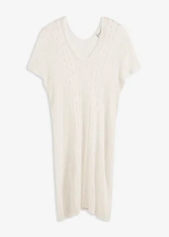New Vestido de playa con aspecto de ganchillo de viscosa fluida Mujer Ropa De Playa|Vestidos