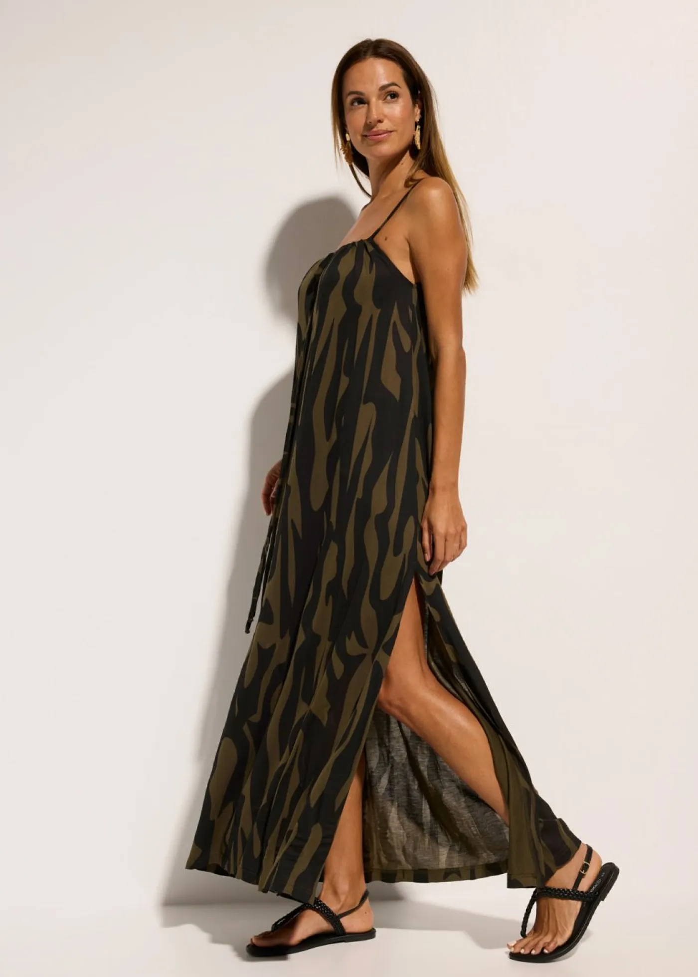 Online Vestido de playa de viscosa Mujer Ropa De Playa|Vestidos