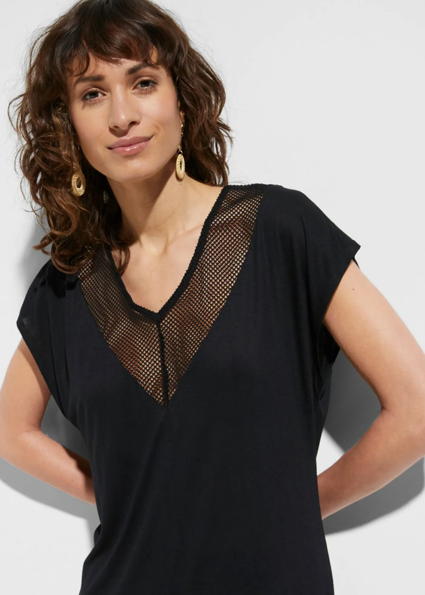 Sale Vestido de playa transparente de viscosa Mujer Ropa De Playa|Vestidos