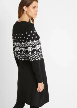 Sale Vestido de punto acampanado con estampado noruego Mujer Vestidos|Ropa De Punto