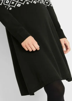 Sale Vestido de punto acampanado con estampado noruego Mujer Vestidos|Ropa De Punto