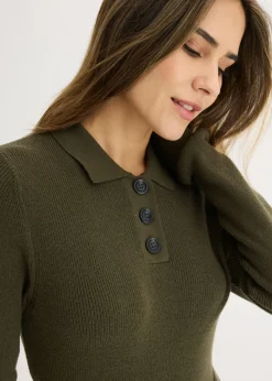 Outlet Vestido de punto acanalado de mezcla de viscosa Mujer Vestidos|Ropa De Punto