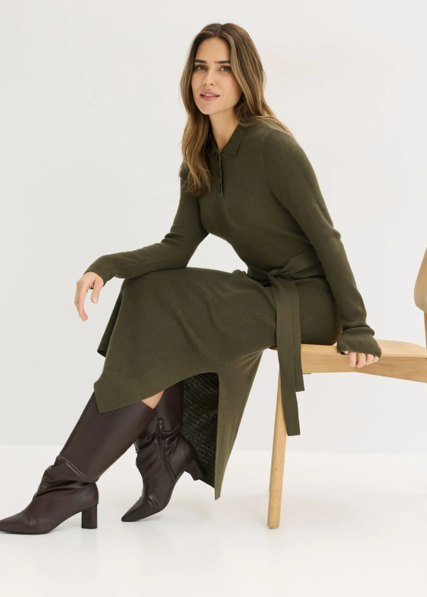 Outlet Vestido de punto acanalado de mezcla de viscosa Mujer Vestidos|Ropa De Punto
