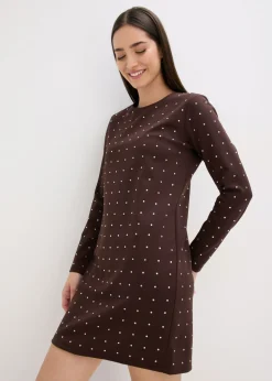 Clearance Vestido de punto con aplicaciones de piedras brillantes Mujer Vestidos