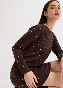 Clearance Vestido de punto con aplicaciones de piedras brillantes Mujer Vestidos