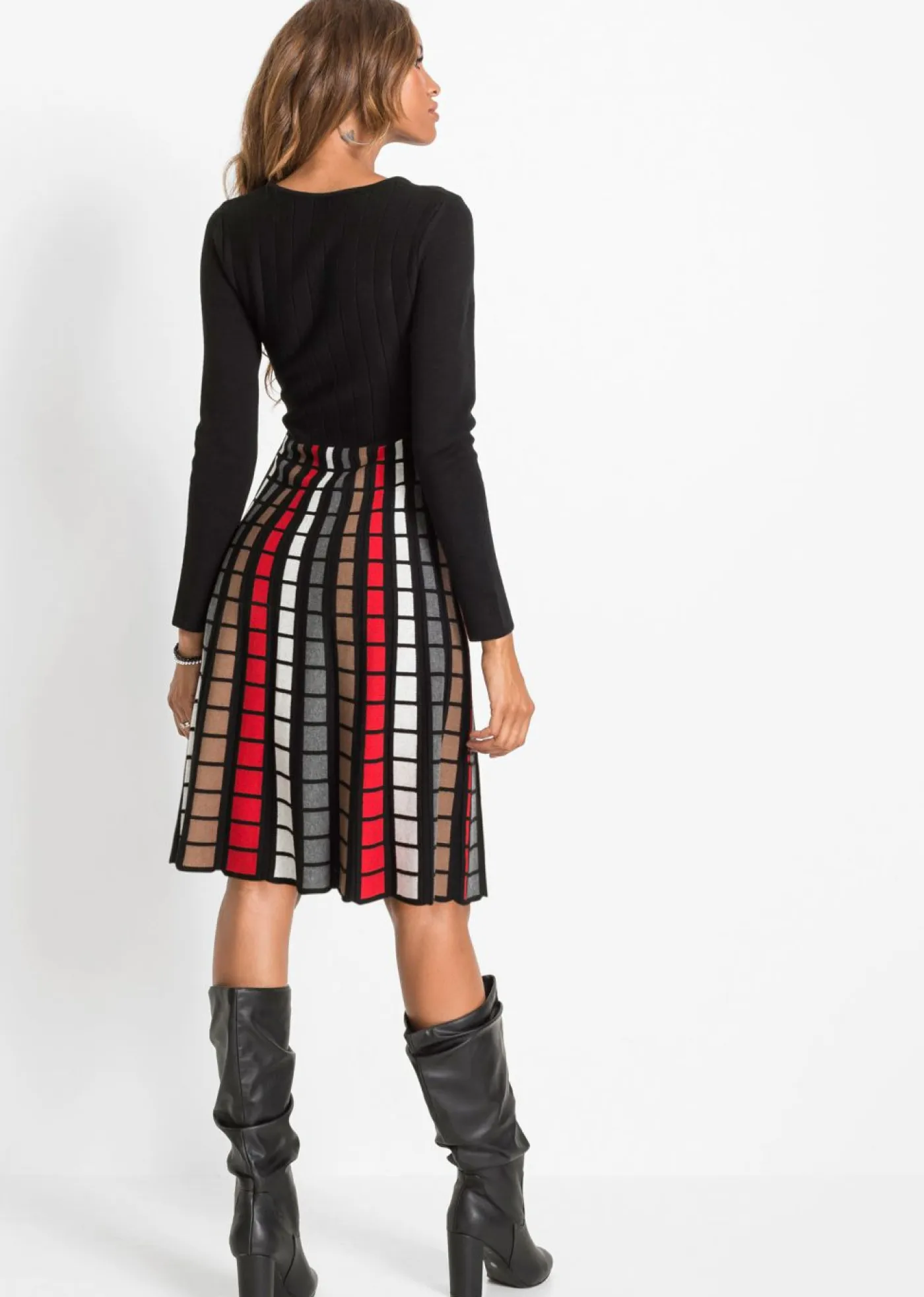 Best Vestido de punto con cuadros Mujer Vestidos|Ropa De Punto