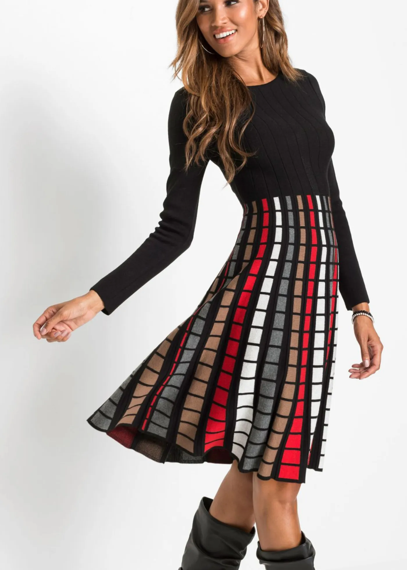 Best Vestido de punto con cuadros Mujer Vestidos|Ropa De Punto