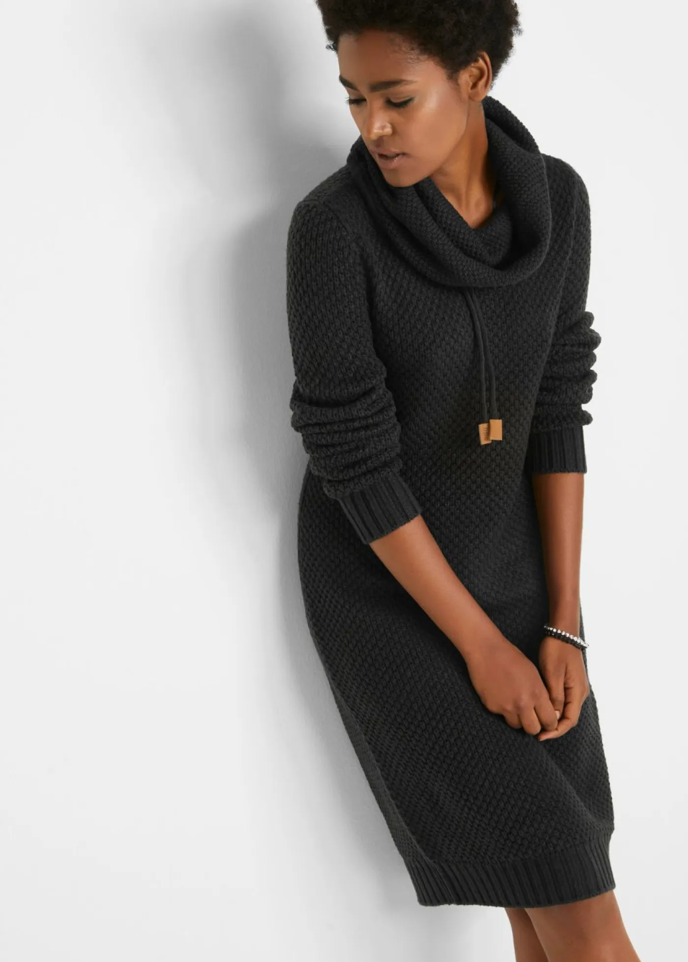 Sale Vestido de punto con cuello tipo chal Mujer Vestidos|Ropa De Punto