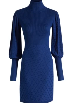 Best Vestido de punto con cuello vuelto Mujer Ropa De Punto|Vestidos
