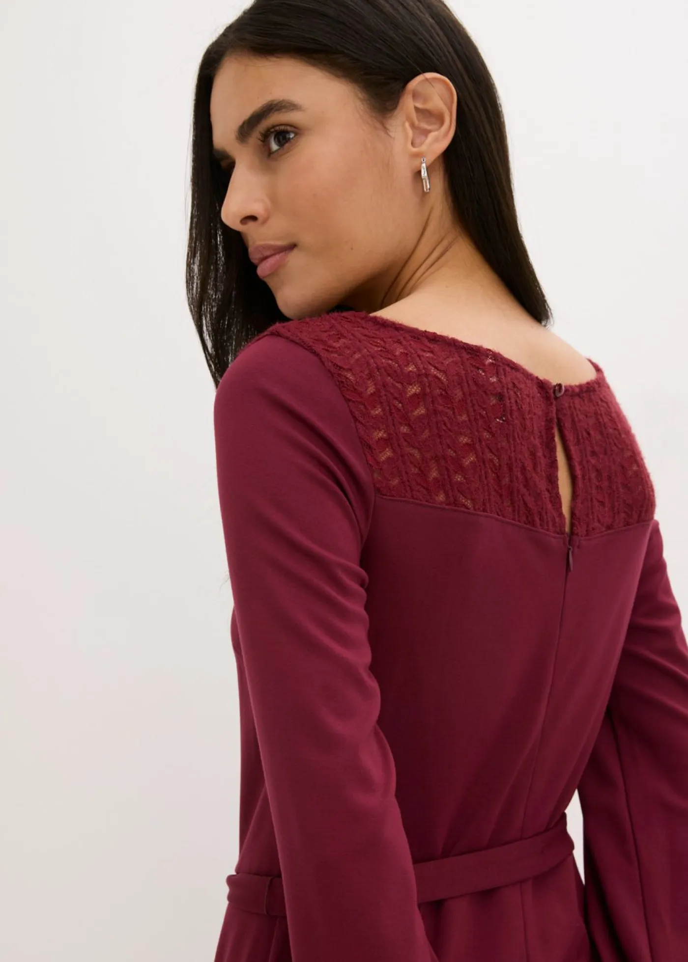 New Vestido de punto con encaje Mujer Vestidos
