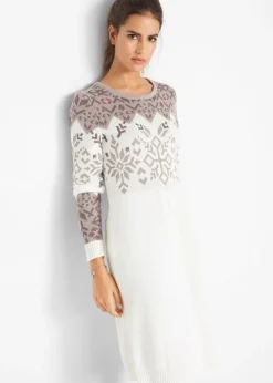 New Vestido de punto con estampado invernal Mujer Vestidos|Ropa De Punto