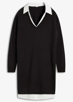 Best Vestido de punto con inserto de blusa Mujer Vestidos|Ropa De Punto