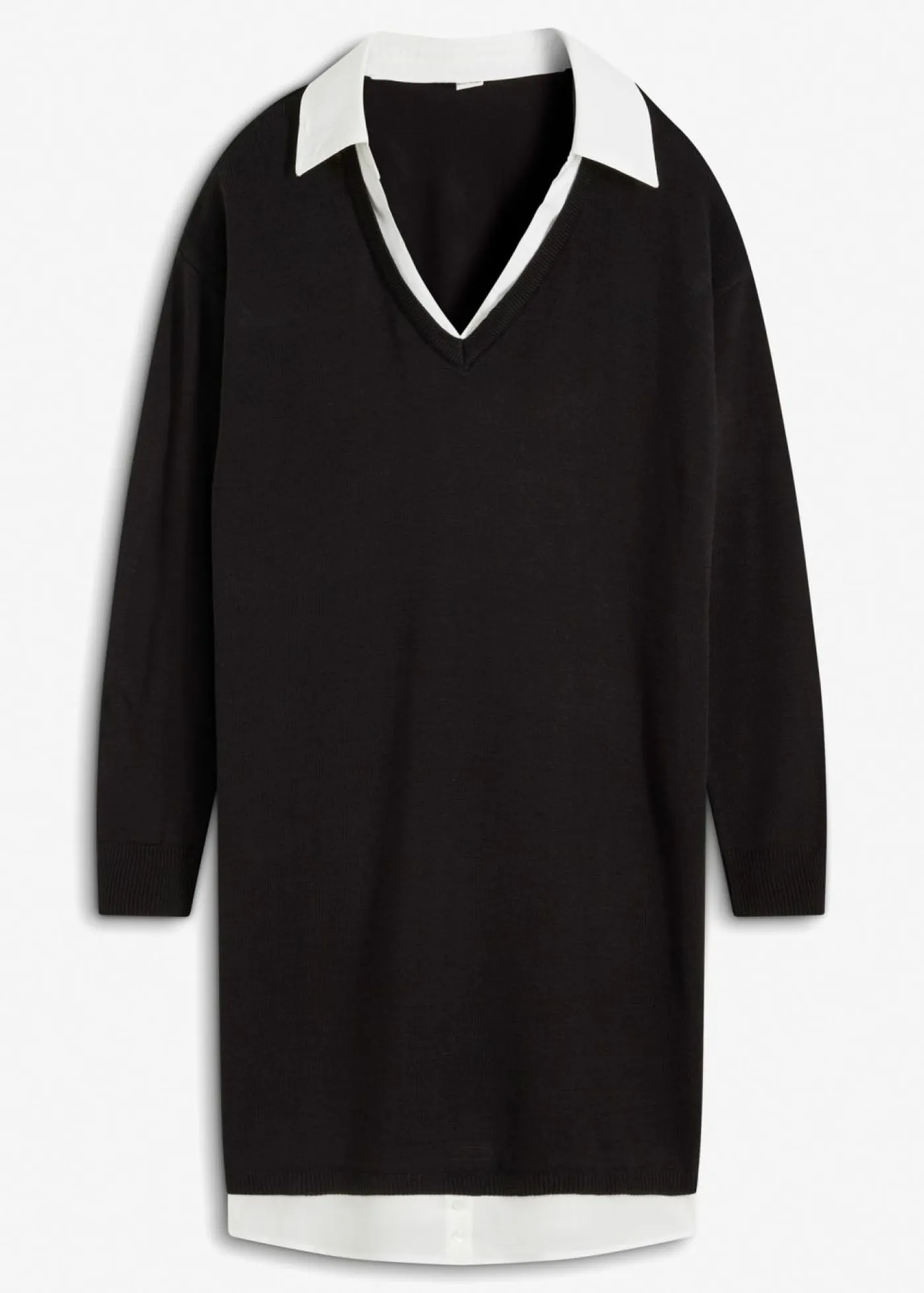 Best Vestido de punto con inserto de blusa Mujer Vestidos|Ropa De Punto