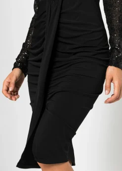 Best Vestido de punto con lentejuelas y drapeado Mujer Vestidos