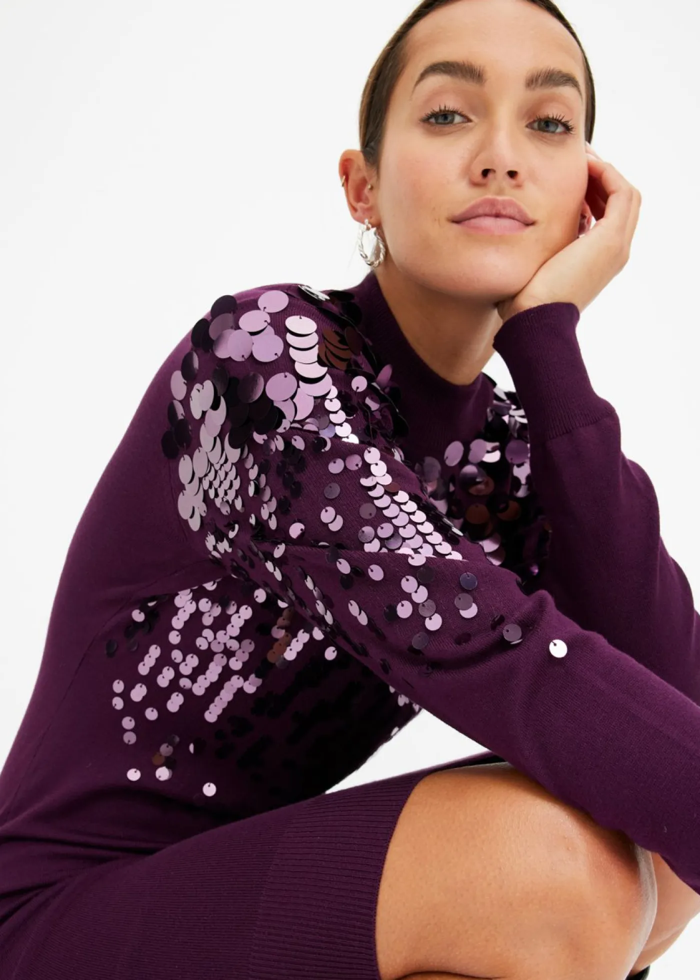 Online Vestido de punto con lentejuelas Mujer Vestidos|Ropa De Punto