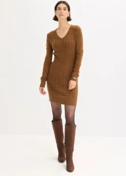 Discount Vestido de punto con patrón trenzado Mujer Vestidos|Ropa De Punto