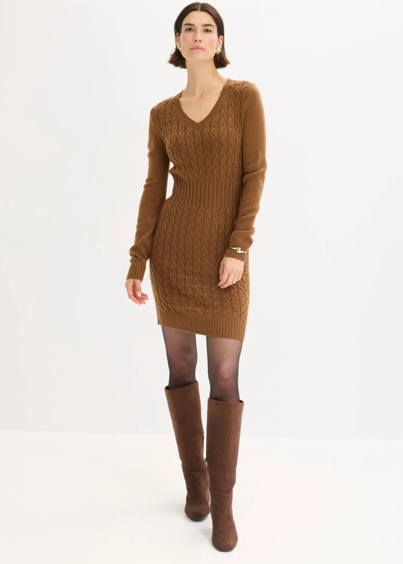 Discount Vestido de punto con patrón trenzado Mujer Vestidos|Ropa De Punto