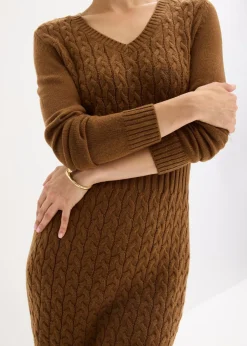 Discount Vestido de punto con patrón trenzado Mujer Vestidos|Ropa De Punto