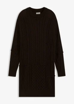 Best Vestido de punto con patrón trenzado Mujer Vestidos|Ropa De Punto