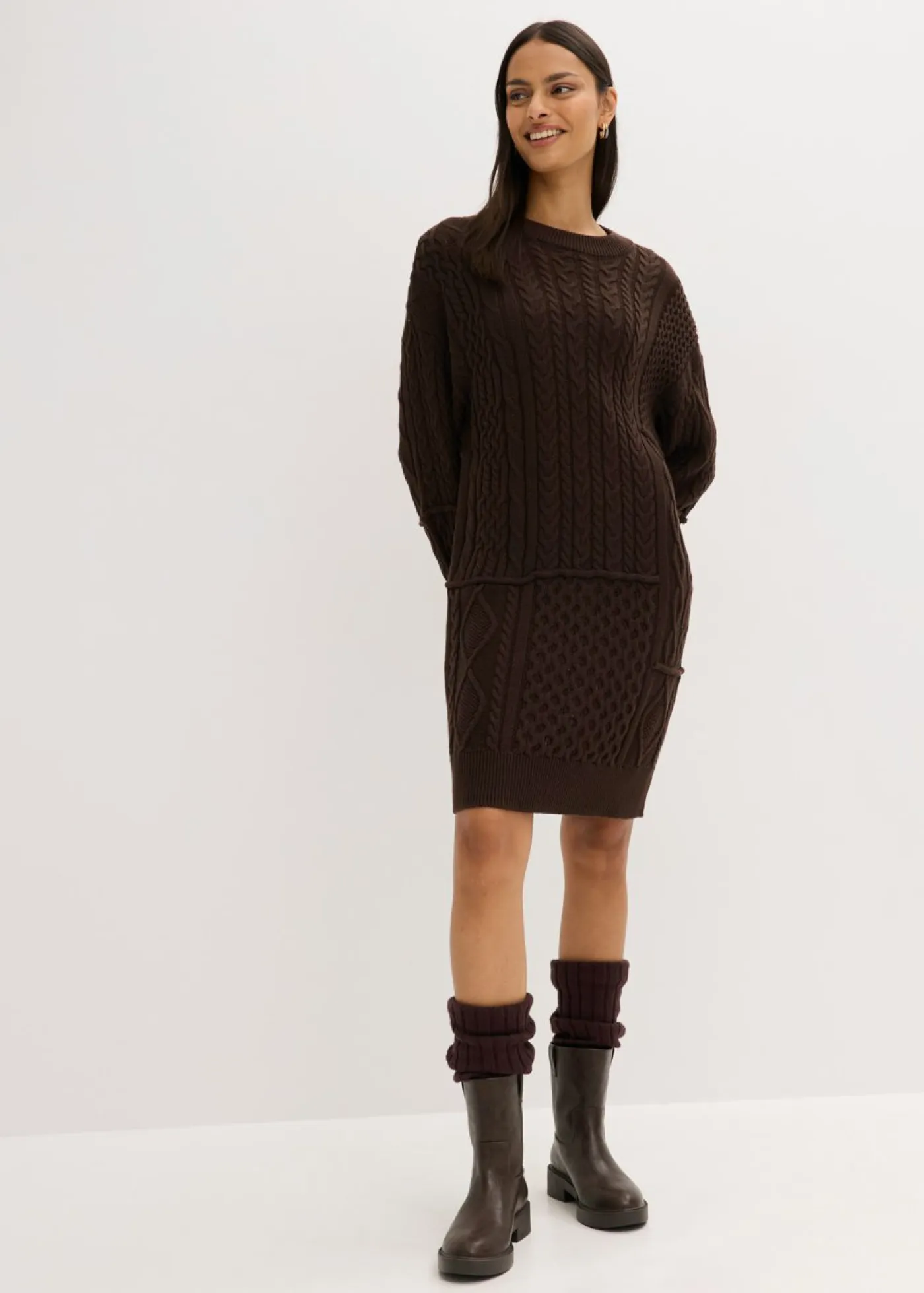 Best Vestido de punto con patrón trenzado Mujer Vestidos|Ropa De Punto